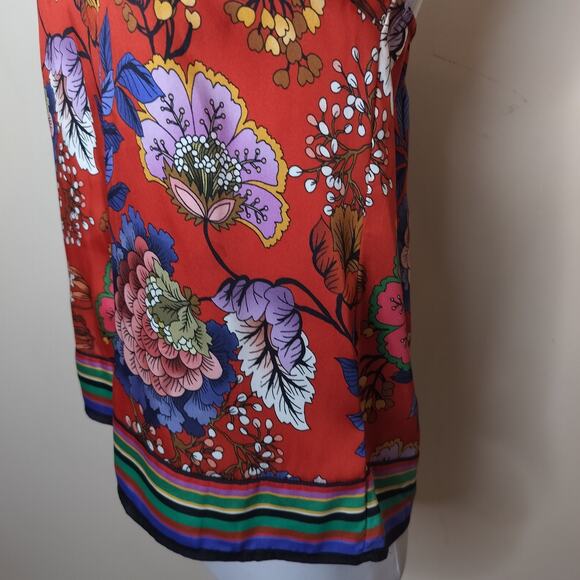 Express Halter Top Tank Floral Stripe Satin - Picture 5 of 10